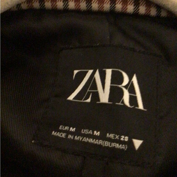 Zara checkered preppy academia fitted blazer Sz M - Picture 6 of 8